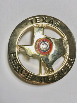 TEXAS PEACE OFFICER BADGE STATE OUTLINE