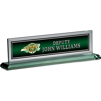 Clay Sheriff GLASS NAME PLATE 