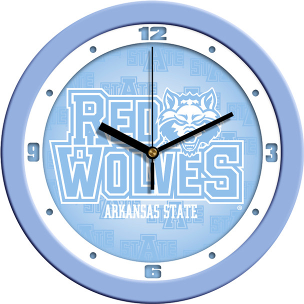 Arkansas State Red Wolves - Baby Blue Team Wall Clock