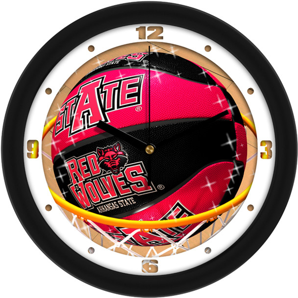 Arkansas State Red Wolves - Slam Dunk Team Wall Clock