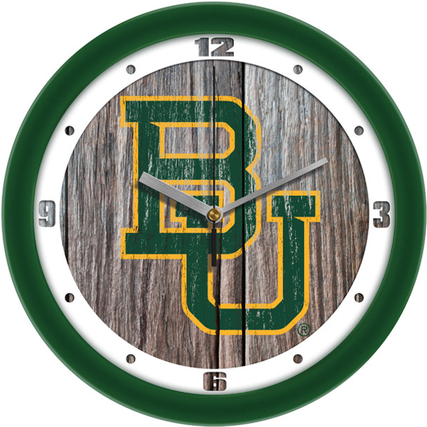 Baylor Bears - Weathered Wood Team Wall Clock