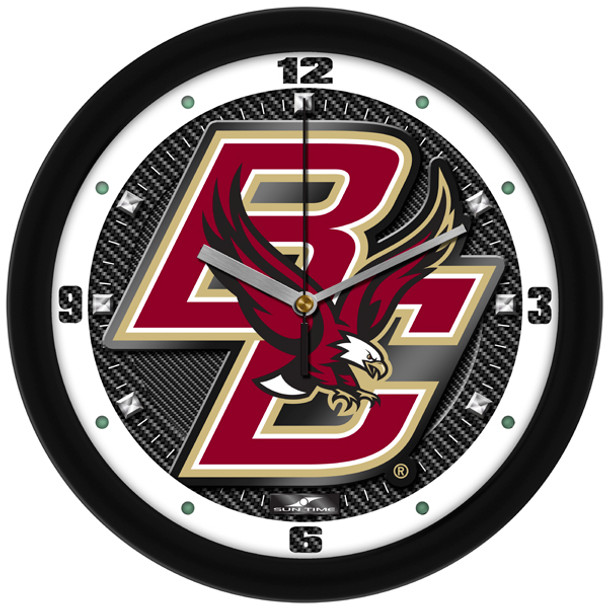 Boston College Eagles - Carbon Fiber Textured Team Wall Clock