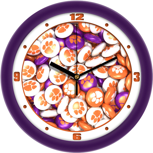 Clemson Tigers - Candy Team Wall Clock