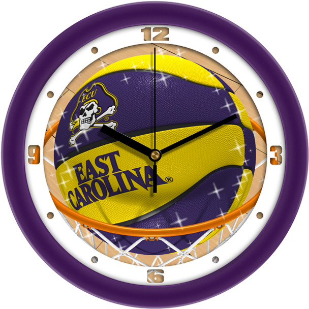 East Carolina Pirates - Slam Dunk Team Wall Clock