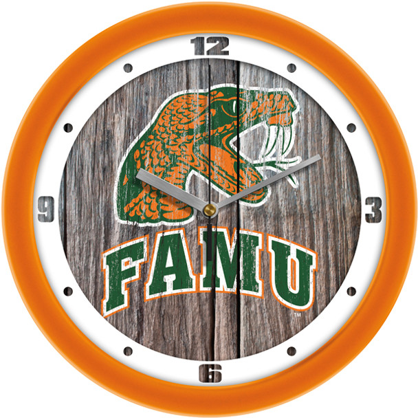 Florida A&M Rattlers - Weathered Wood Team Wall Clock