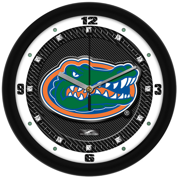 Florida Gators - Carbon Fiber Textured Team Wall Clock