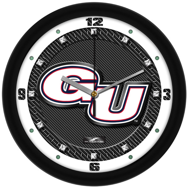 Gonzaga Bulldogs - Carbon Fiber Textured Team Wall Clock