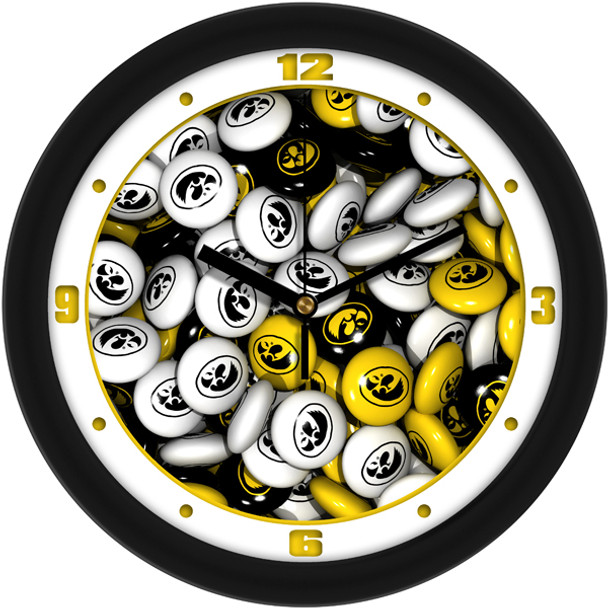 Iowa Hawkeyes - Candy Team Wall Clock