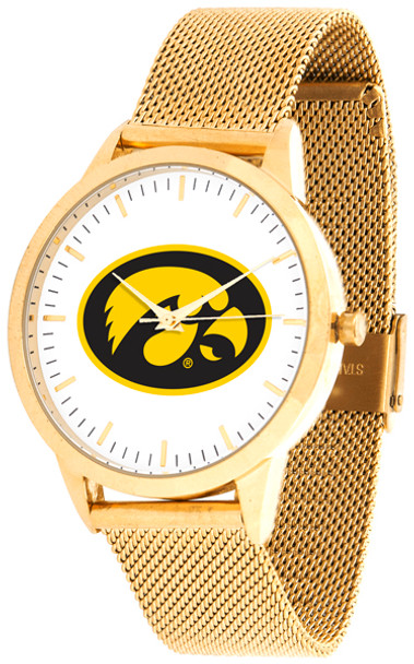 Iowa Hawkeyes - Mesh Statement Watch - Gold Band