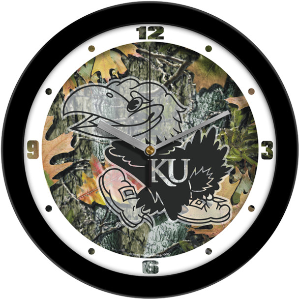 Kansas Jayhawk - Camo Team Wall Clock