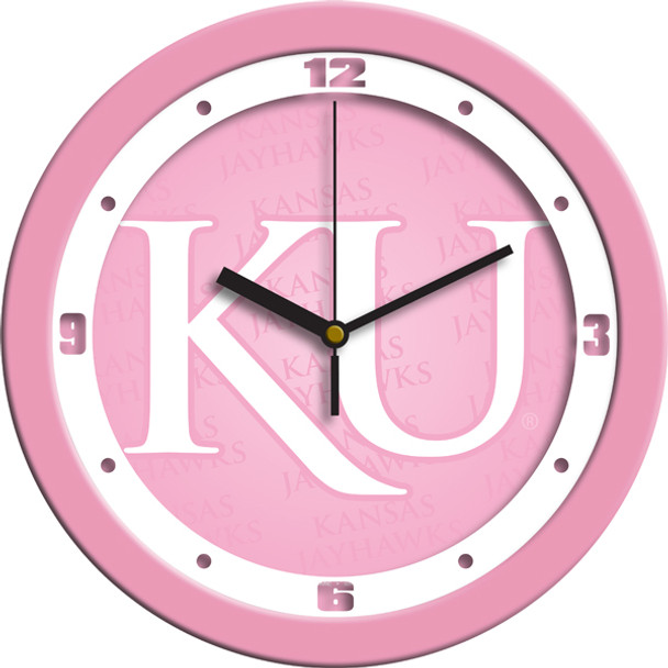 Kansas Jayhawk - Pink Team Wall Clock