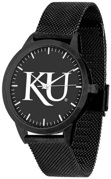 Kansas Jayhawk - Mesh Statement Watch - Black Band - Black Dial