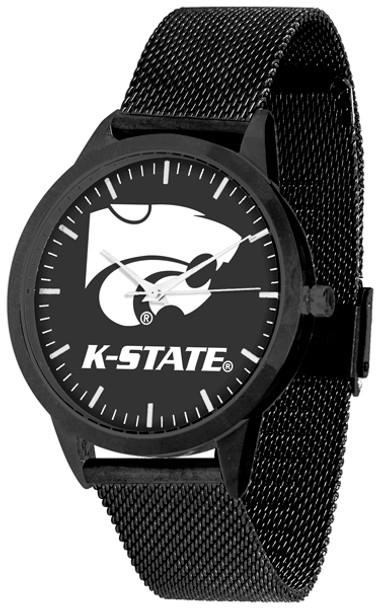 Kansas State Wildcats - Mesh Statement Watch - Black Band - Black Dial