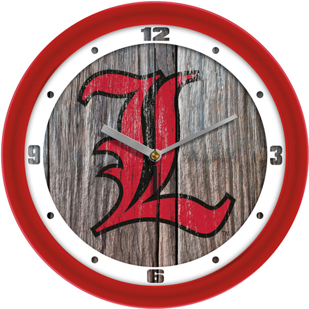 Louisville Cardinals - Weathered Wood Team Wall Clock Louisville Cardinals - Weathered Wood Team Wall Clock
