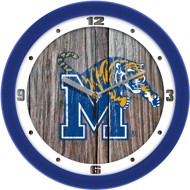 Memphis Tigers - Weathered Wood Team Wall Clock