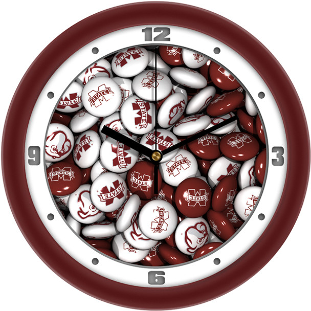 Mississippi State Bulldogs - Candy Team Wall Clock