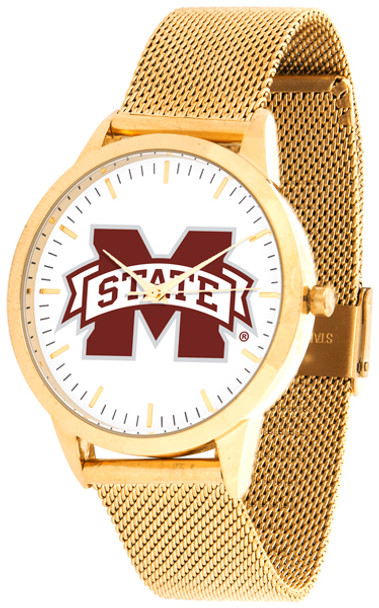 Mississippi State Bulldogs - Mesh Statement Watch - Gold Band