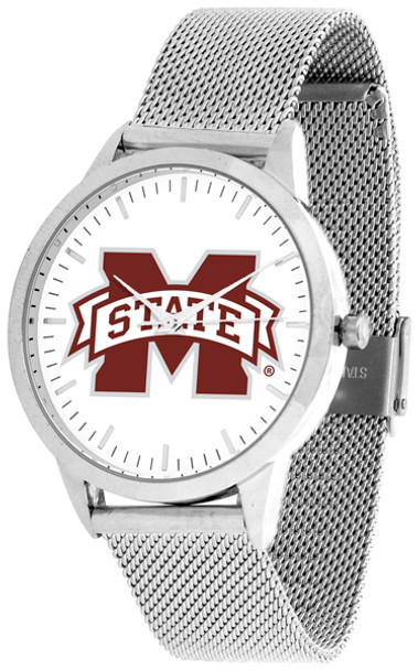 Mississippi State Bulldogs - Mesh Statement Watch - Silver Band