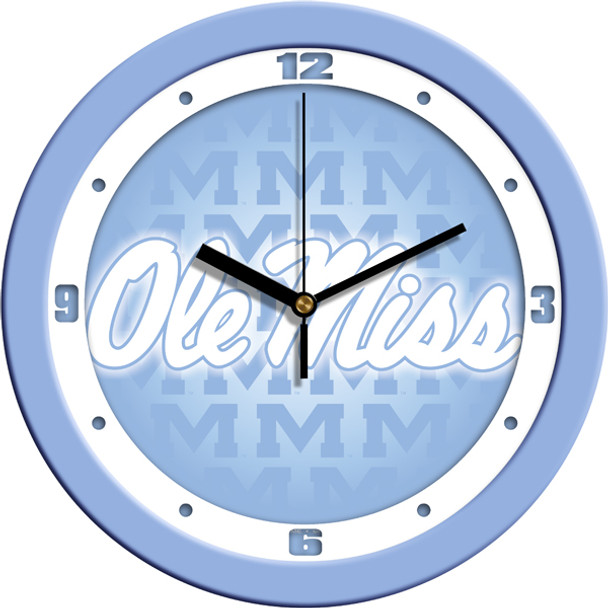 Mississippi Rebels - Ole Miss - Baby Blue Team Wall Clock