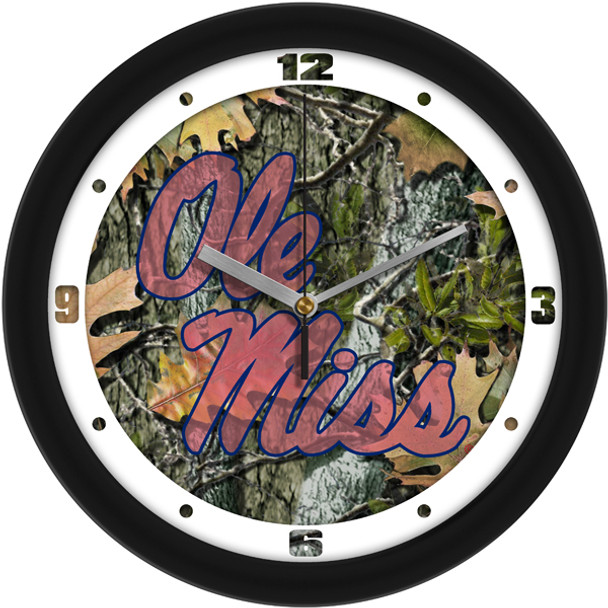 Mississippi Rebels - Ole Miss - Camo Team Wall Clock