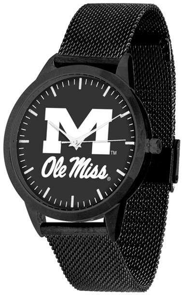 Mississippi Rebels - Ole Miss - Mesh Statement Watch - Black Band - Black Dial