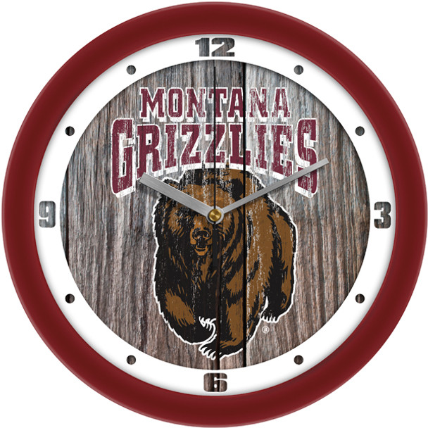 Montana Grizzlies - Weathered Wood Team Wall Clock