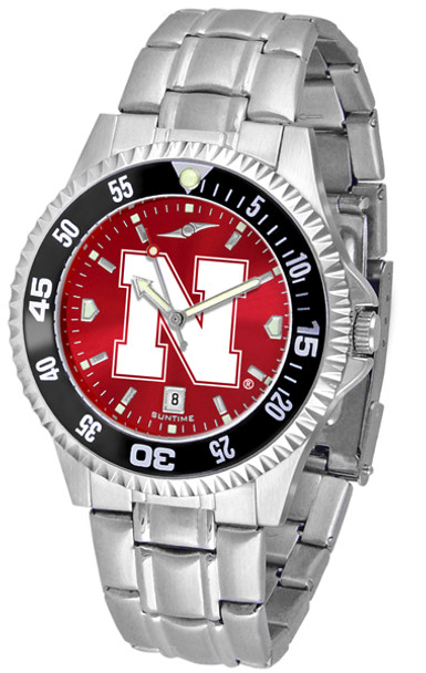 Men's Nebraska Cornhuskers - Competitor Steel AnoChrome - Color Bezel Watch