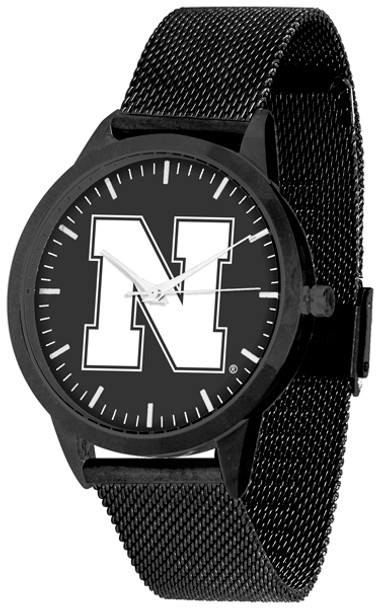 Nebraska Cornhuskers - Mesh Statement Watch - Black Band - Black Dial