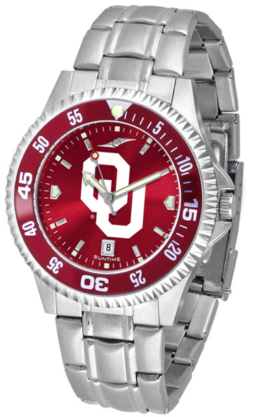 Men's Oklahoma Sooners - Competitor Steel AnoChrome - Color Bezel Watch