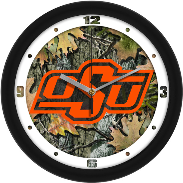 Oklahoma State Cowboys - Camo Team Wall Clock