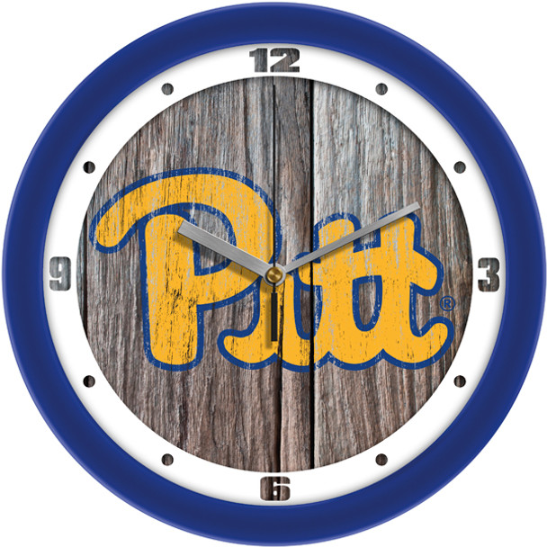 Pittsburgh Panthers - Weathered Wood Team Wall Clock