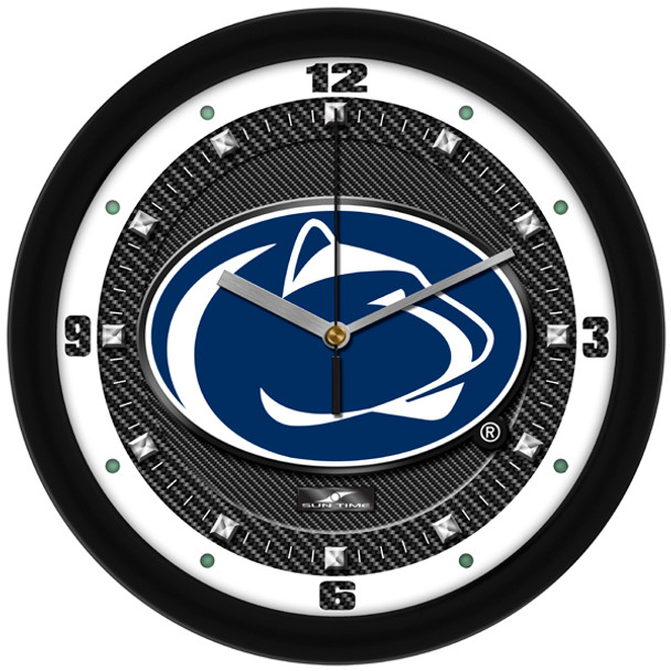 Penn State Nittany Lions - Carbon Fiber Textured Team Wall Clock