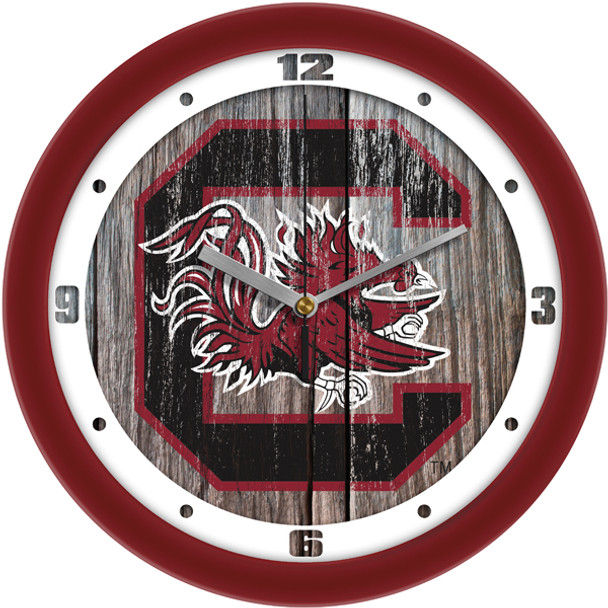 South Carolina Gamecocks - Weathered Wood Team Wall Clock