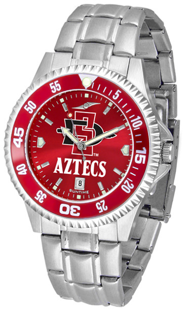 Men's San Diego State Aztecs - Competitor Steel AnoChrome - Color Bezel Watch