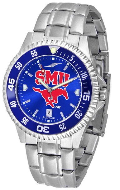 Men's Southern Methodist University Mustangs - Competitor Steel AnoChrome - Color Bezel Watch
