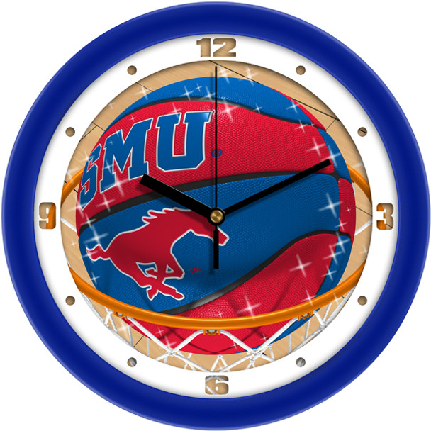 Southern Methodist University Mustangs - Slam Dunk Team Wall Clock