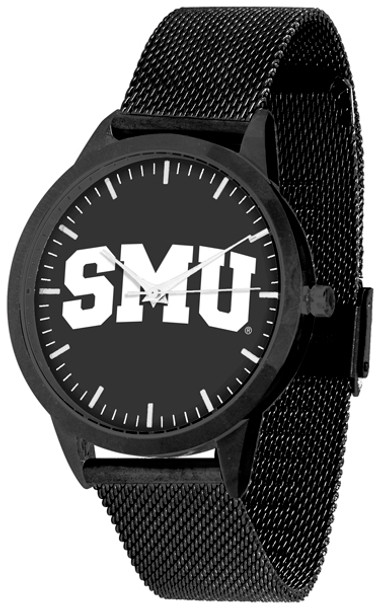 Southern Methodist University Mustangs - Mesh Statement Watch - Black Band - Black Dial