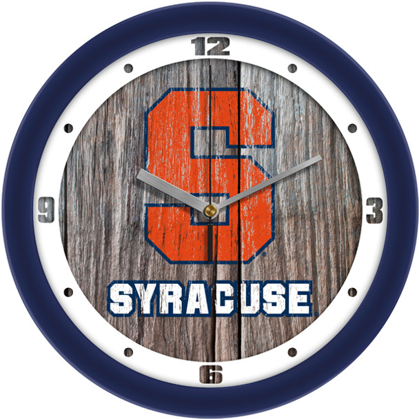 Syracuse Orange - Weathered Wood Team Wall Clock