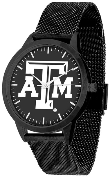 Texas A&M Aggies - Mesh Statement Watch - Black Band - Black Dial