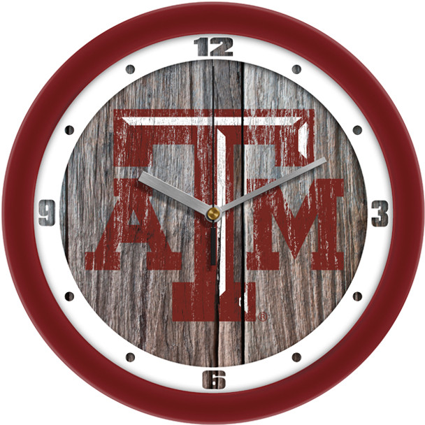 Texas A&M Aggies - Weathered Wood Team Wall Clock