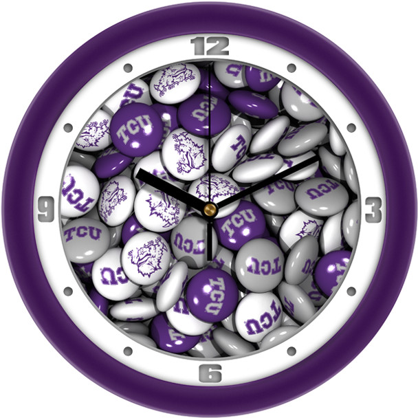 Texas Christian Horned Frogs - Candy Team Wall Clock