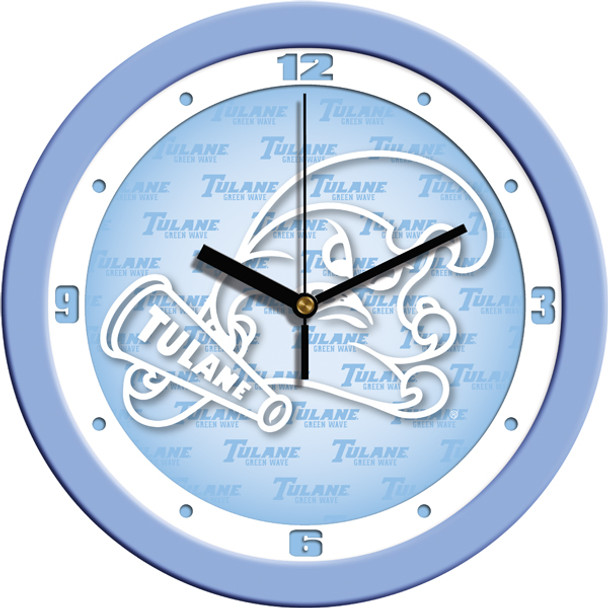 Tulane University Green Wave - Baby Blue Team Wall Clock