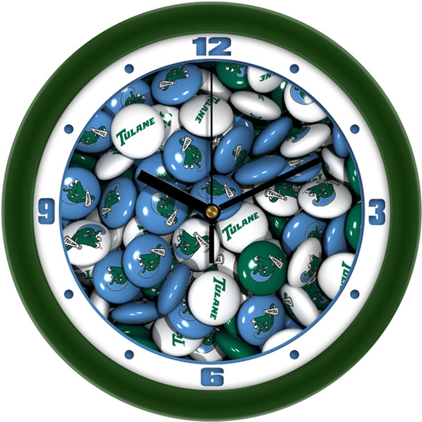 Tulane University Green Wave - Candy Team Wall Clock