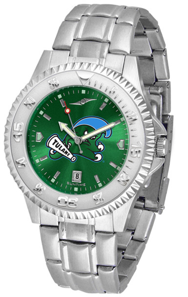 Men's Tulane University Green Wave - Competitor Steel AnoChrome Watch