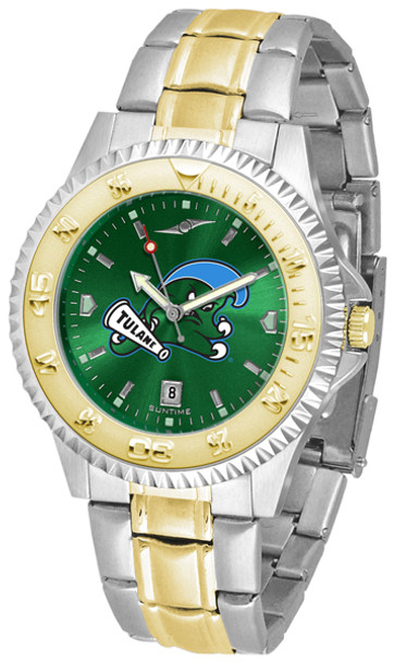 Men's Tulane University Green Wave - Competitor Two - Tone AnoChrome Watch