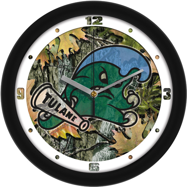 Tulane University Green Wave - Camo Team Wall Clock