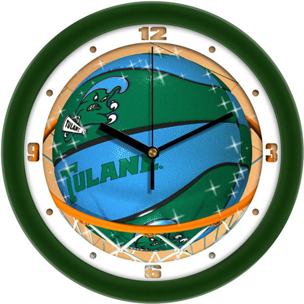 Tulane University Green Wave - Slam Dunk Team Wall Clock