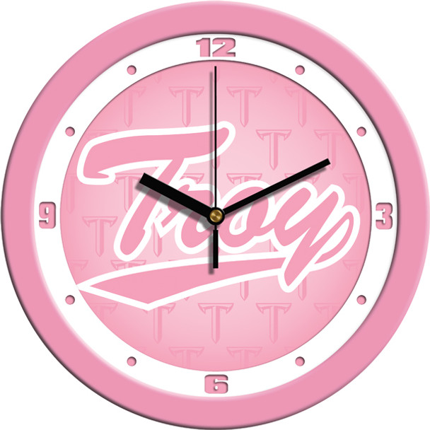 Troy Trojans - Pink Team Wall Clock