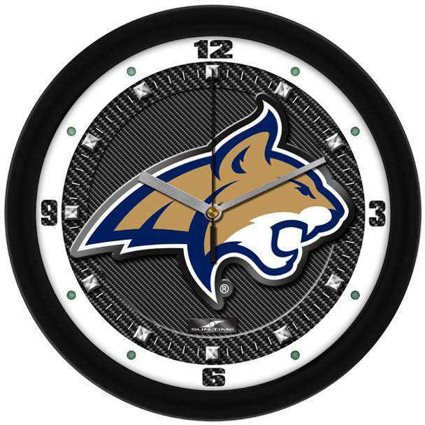 Montana State Bobcats - Carbon Fiber Textured Team Wall Clock