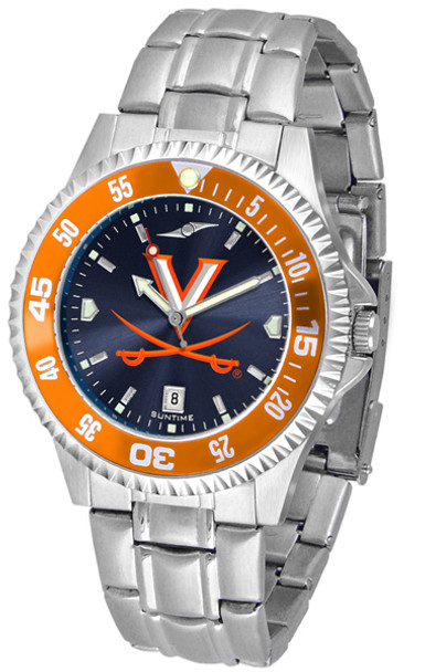 Men's Virginia Cavaliers - Competitor Steel AnoChrome - Color Bezel Watch